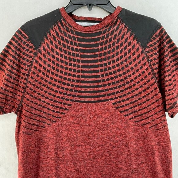 Boombah Shirt Men's Sz M Red Black Heather Crew Neck Casual Active Stretch - Picture 6 of 8